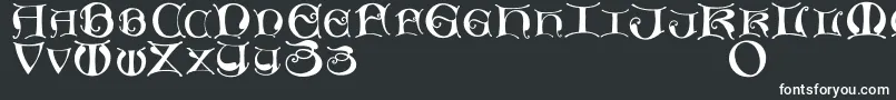 Missaluncialemaster-fontti – valkoiset fontit mustalla taustalla