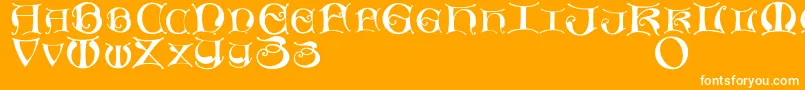 フォントMissaluncialemaster – オレンジの背景に白い文字