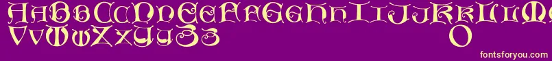 Missaluncialemaster Font – Yellow Fonts on Purple Background