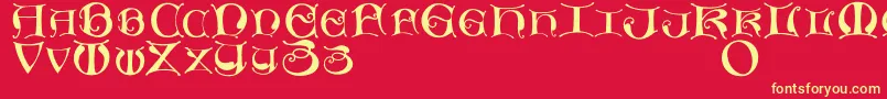 Czcionka Missaluncialemaster – żółte czcionki na czerwonym tle