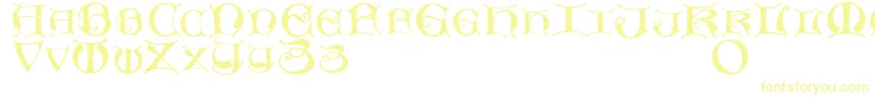 フォントMissaluncialemaster – 白い背景に黄色の文字
