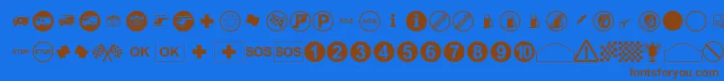 fuente RallySymbols – Fuentes Marrones Sobre Fondo Azul