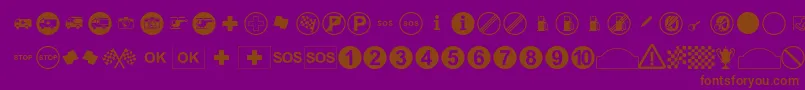 RallySymbols Font – Brown Fonts on Purple Background