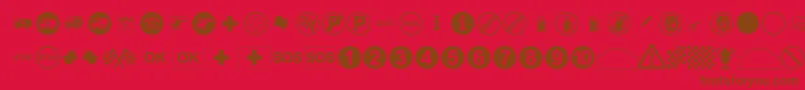 RallySymbols Font – Brown Fonts on Red Background