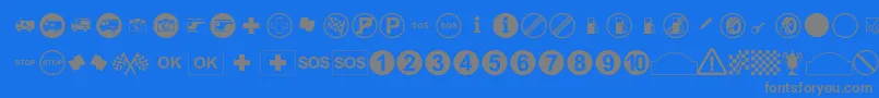 Шрифт RallySymbols – серые шрифты на синем фоне