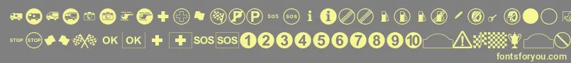 RallySymbols Font – Yellow Fonts on Gray Background