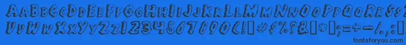 Juf Font – Black Fonts on Blue Background