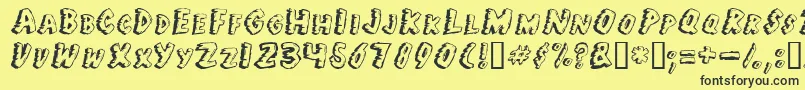 Juf Font – Black Fonts on Yellow Background