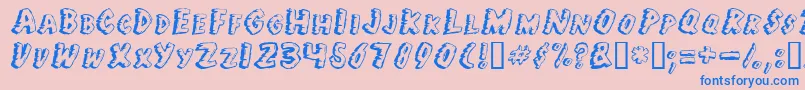 Juf Font – Blue Fonts on Pink Background