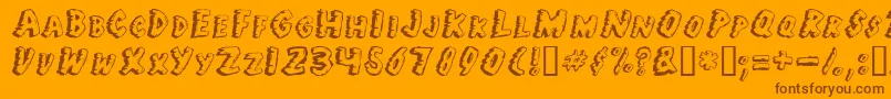 Juf Font – Brown Fonts on Orange Background