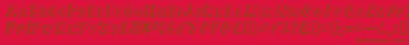 Juf Font – Brown Fonts on Red Background