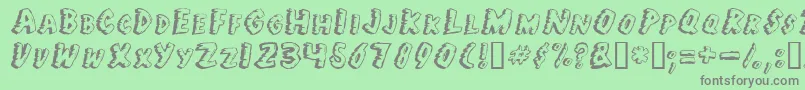 Juf Font – Gray Fonts on Green Background