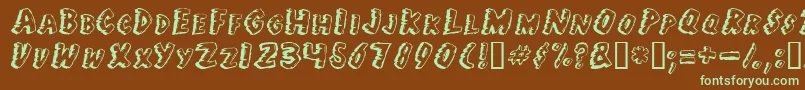 Juf Font – Green Fonts on Brown Background