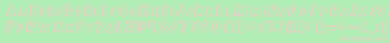 Juf Font – Pink Fonts on Green Background