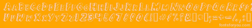 Juf Font – Pink Fonts on Orange Background