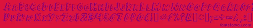 Juf Font – Purple Fonts on Red Background