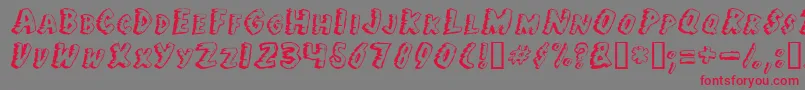 Juf Font – Red Fonts on Gray Background