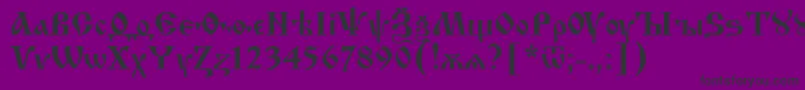 Izhitsa0-Schriftart – Schwarze Schriften auf violettem Hintergrund