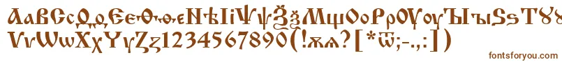 Izhitsa0 Font – Brown Fonts on White Background