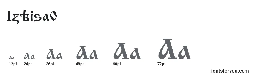 Размеры шрифта Izhitsa0