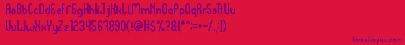 DearBaby Font – Purple Fonts on Red Background