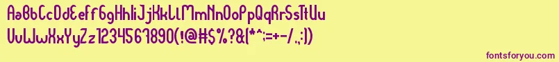 DearBaby Font – Purple Fonts on Yellow Background