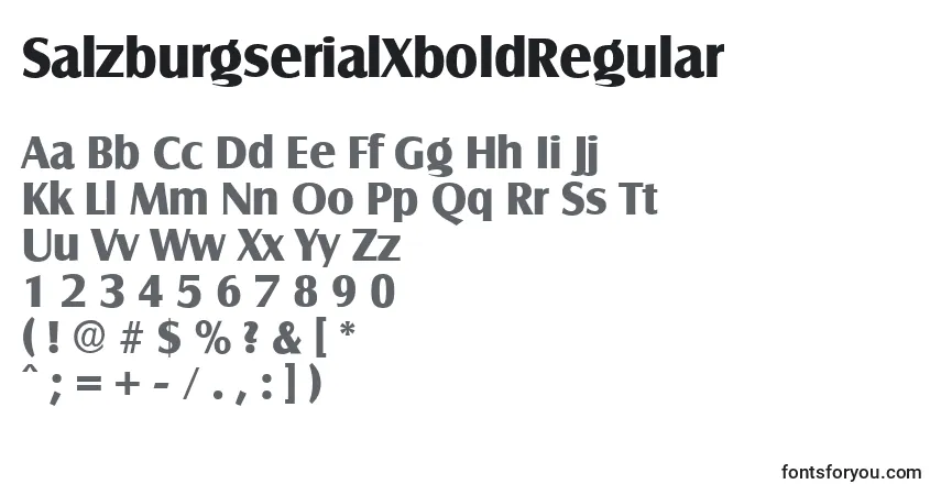 A fonte SalzburgserialXboldRegular – alfabeto, números, caracteres especiais