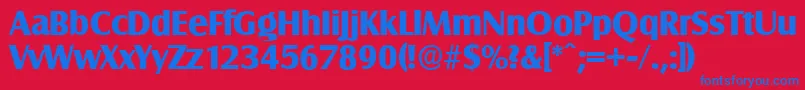 SalzburgserialXboldRegular Font – Blue Fonts on Red Background