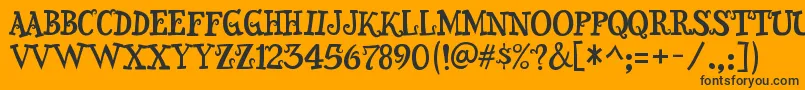 Snidely Font – Black Fonts on Orange Background