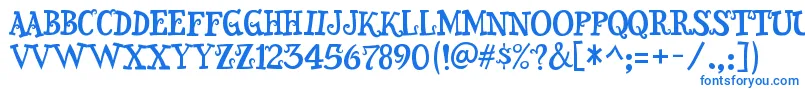 Snidely-Schriftart – Blaue Schriften auf weißem Hintergrund