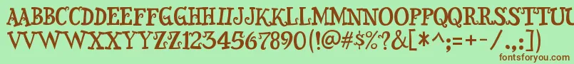 Snidely Font – Brown Fonts on Green Background