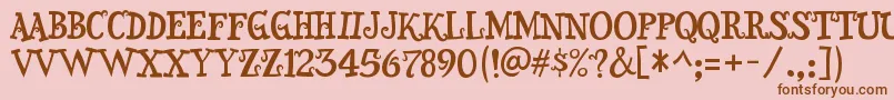 Snidely Font – Brown Fonts on Pink Background