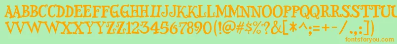 Snidely Font – Orange Fonts on Green Background