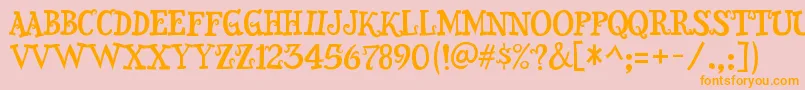 Snidely Font – Orange Fonts on Pink Background