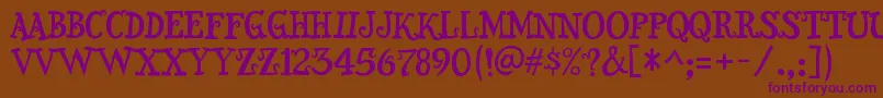 Snidely-fontti – violetit fontit ruskealla taustalla