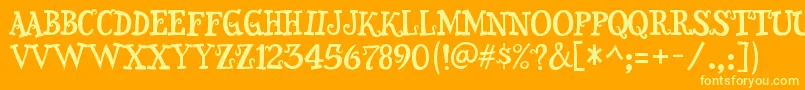 Snidely Font – Yellow Fonts on Orange Background