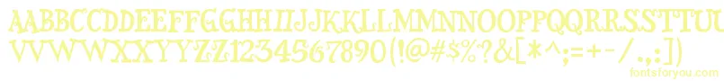 Шрифт Snidely – жёлтые шрифты на белом фоне