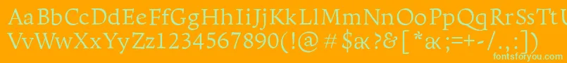 LeksaproLight Font – Green Fonts on Orange Background