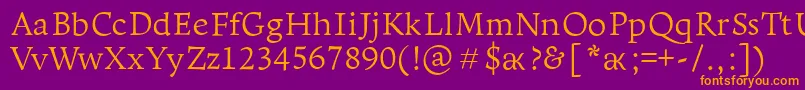 LeksaproLight Font – Orange Fonts on Purple Background