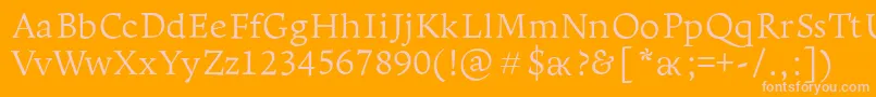 More about LeksaproLight Font LeksaproLight Font – Pink Fonts on Orange Background