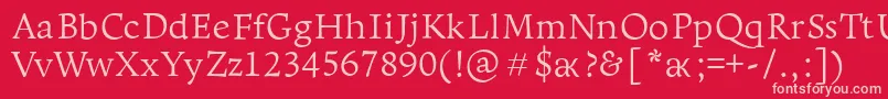 LeksaproLight Font – Pink Fonts on Red Background