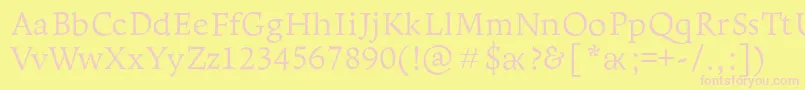 LeksaproLight Font – Pink Fonts on Yellow Background