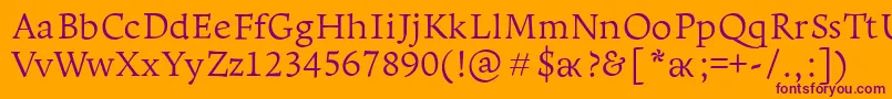 LeksaproLight Font – Purple Fonts on Orange Background