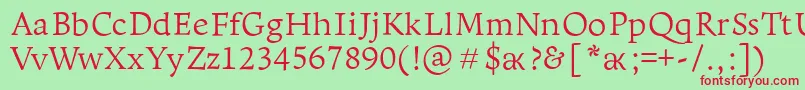 LeksaproLight Font – Red Fonts on Green Background