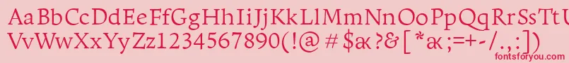 LeksaproLight Font – Red Fonts on Pink Background