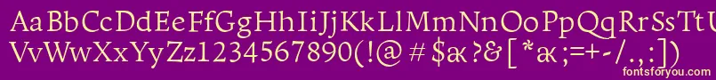 LeksaproLight Font – Yellow Fonts on Purple Background