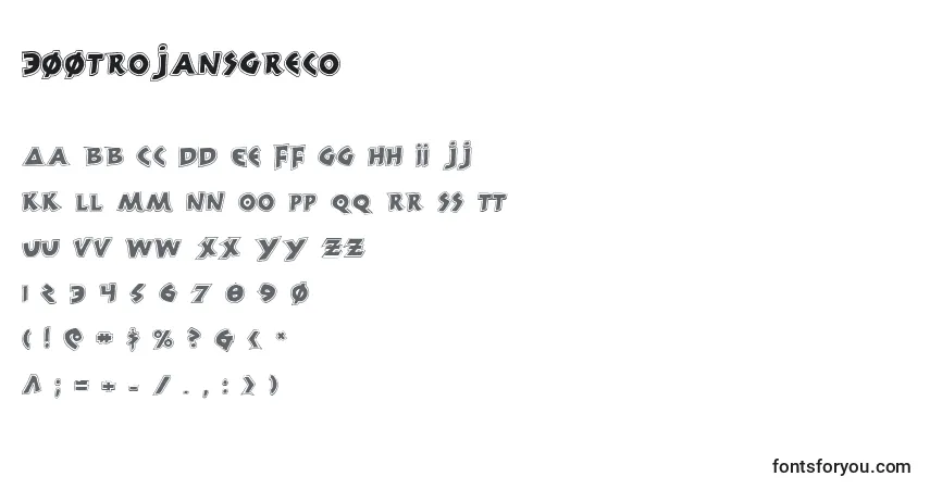 Czcionka 300TrojansGreco – alfabet, cyfry, specjalne znaki