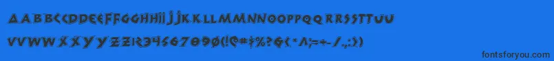 300TrojansGreco Font – Black Fonts on Blue Background