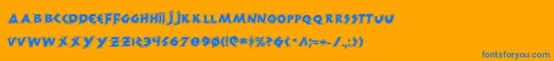 300TrojansGreco Font – Blue Fonts on Orange Background