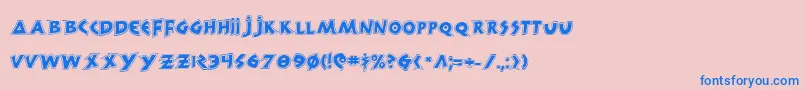 フォント300TrojansGreco – ピンクの背景に青い文字